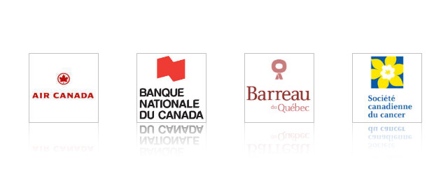Air Canada, Banque Nationale du Canada, Barreau du Québec, Canadian Cancer Society  